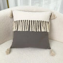 Boho beige & yellow linen cotton pillow cover living room decor