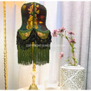 Boho bird floral jacquard beaded fringe lampshade bedroom decor