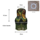 Boho bird floral jacquard beaded fringe lampshade bedroom decor