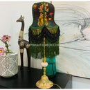 Boho bird floral jacquard beaded fringe lampshade bedroom decor