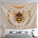 Boho black and gold bee daisy wall hanging bedroom tapestry
