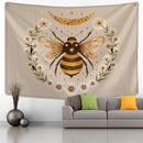 Boho black and gold bee daisy wall hanging bedroom tapestry