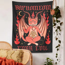 DecorBites™ Cat Baphomeow Tapestry: Boho Witchcraft Moon Star Decor for Home & Dorm Room