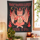 DecorBites™ Cat Baphomeow Tapestry: Boho Witchcraft Moon Star Decor for Home & Dorm Room