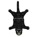 Boho black bear rug floral embroidered bedroom area carpet
