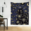 Boho black & gold cat eyes tapestry bedroom celestial wall decor