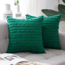 Boho black tassel striped pillow covers living room decor