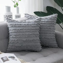 Boho black tassel striped pillow covers living room decor