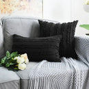 Boho black tassel striped pillow covers living room decor
