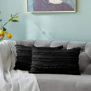 Boho black tassel striped pillow covers living room decor