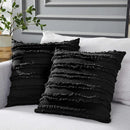 Boho black tassel striped pillow covers living room decor