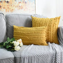 Boho black tassel striped pillow covers living room decor