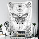 Boho black & white geometric butterfly tapestry bedroom wall hanging