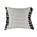 Boho black & white jacquard flower pillow case living room decor