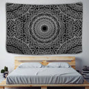 Boho black & white mandala tapestry bedroom wall hanging