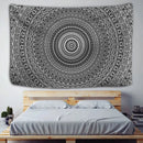 Boho black & white mandala tapestry bedroom wall hanging