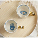 DecorBites™ Bright Eyes Ceramic Dinner Plate Set, 8" Boho Art Salad Dessert Plate