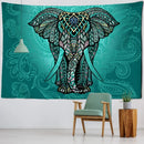 Boho blue and gold elephant mandala tapestry bedroom wall decor