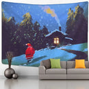 Boho blue camel starlight oil painting tapestry bedroom wall hanging