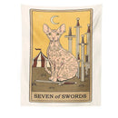 DecorBites™ Cat Divination Tarot Card Tapestry Moon Phase Wall Hanging Décor