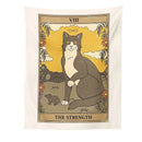 DecorBites™ Cat Divination Tarot Card Tapestry Moon Phase Wall Hanging Décor