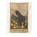 DecorBites™ Cat Divination Tarot Card Tapestry Moon Phase Wall Hanging Décor