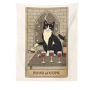 DecorBites™ Cat Divination Tarot Card Tapestry Moon Phase Wall Hanging Décor