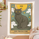 DecorBites™ Cat Divination Tarot Card Tapestry Moon Phase Wall Hanging Décor