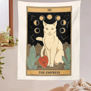 DecorBites™ Cat Divination Tarot Card Tapestry Moon Phase Wall Hanging Décor