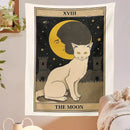 DecorBites™ Cat Divination Tarot Card Tapestry Moon Phase Wall Hanging Décor