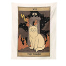 DecorBites™ Cat Divination Tarot Card Tapestry Moon Phase Wall Hanging Décor