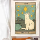 DecorBites™ Cat Divination Tarot Card Tapestry Moon Phase Wall Hanging Décor