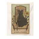 DecorBites™ Cat Divination Tarot Card Tapestry Moon Phase Wall Hanging Décor