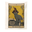 DecorBites™ Cat Divination Tarot Card Tapestry Moon Phase Wall Hanging Décor