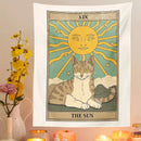 DecorBites™ Cat Divination Tarot Card Tapestry Moon Phase Wall Hanging Décor