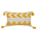Boho chenille tufted pillow case cream & mustard living room decor