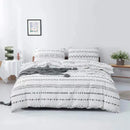 DecorBites™ Boho Chic Stripe Bedding Set with Pillowcase - Ultra-Soft Microfiber Quilt Cover