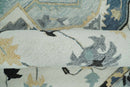 Hand Tufted Blue, Camel and Ivory Medallion Design Wool Area Rug