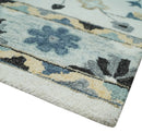 Hand Tufted Blue, Camel and Ivory Medallion Design Wool Area Rug
