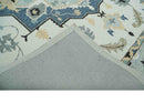 Hand Tufted Blue, Camel and Ivory Medallion Design Wool Area Rug