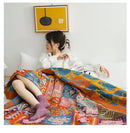 Boho cotton blanket patchwork geometric throw bedroom decor