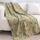 Boho cotton gauze bath towel beige & blue paisley bathroom wrap