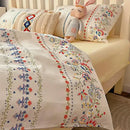 Boho cotton printed cream floral bedding set – bedroom duvet cover