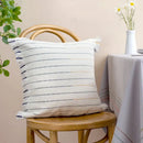 Boho cream & black handmade cotton woven cushion living room pillow