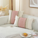Boho cream & black woven cushion cover living room tasseled pillow