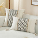 Boho cream & black woven cushion cover living room tasseled pillow