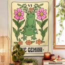 Boho cream gemini frog constellation wall hanging for bedroom decor
