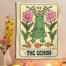 Boho cream gemini frog constellation wall hanging for bedroom decor