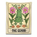 Boho cream gemini frog constellation wall hanging for bedroom decor