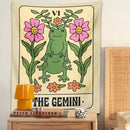 Boho cream gemini frog constellation wall hanging for bedroom decor